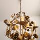 Chandelier hand-forged Hollywood Regency rose leaf decorations