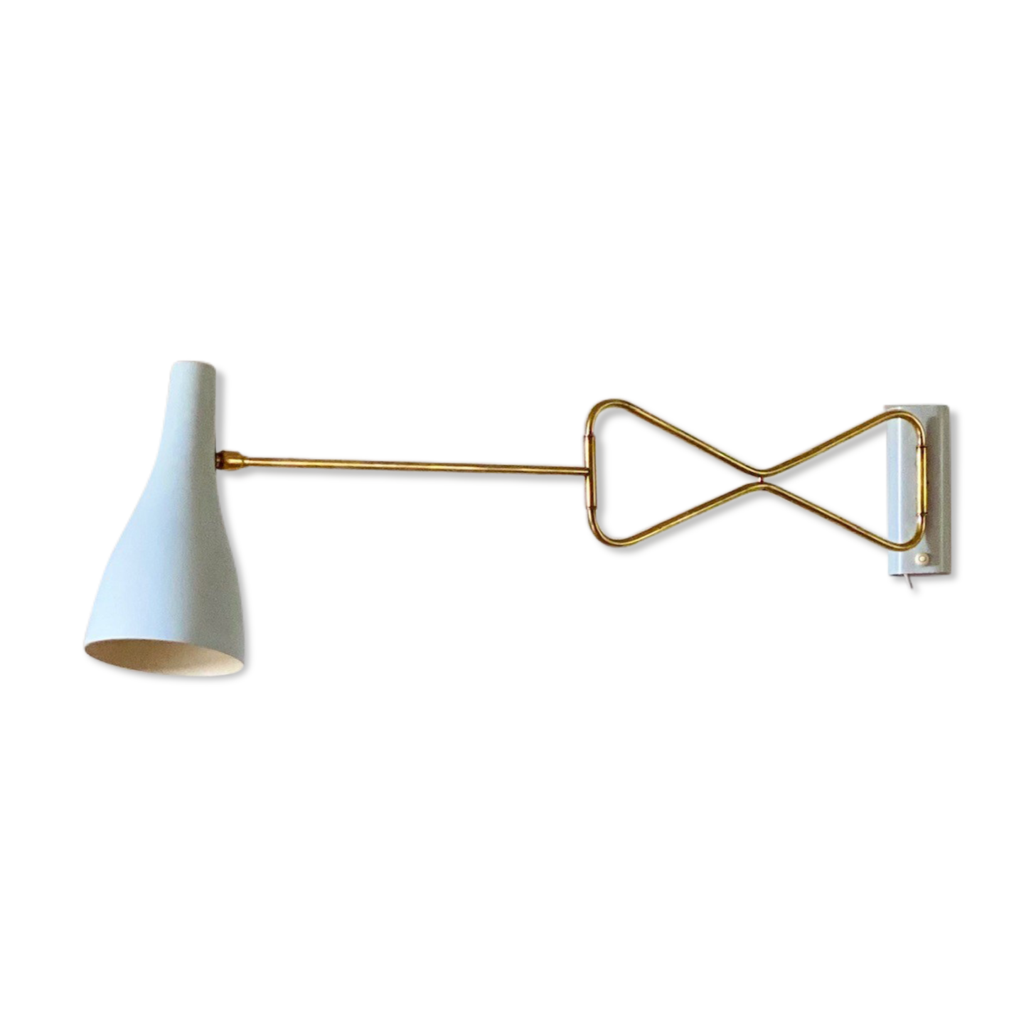 Original 1950s light blue & brass metal Swing Wall Light Made by Cosack, Germany