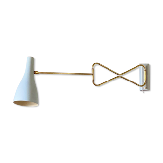 Original 1950s light blue & brass metal Swing Wall Light Made by Cosack, Germany