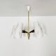 Brass and Walnut Chandelier by Rupert Nikoll
