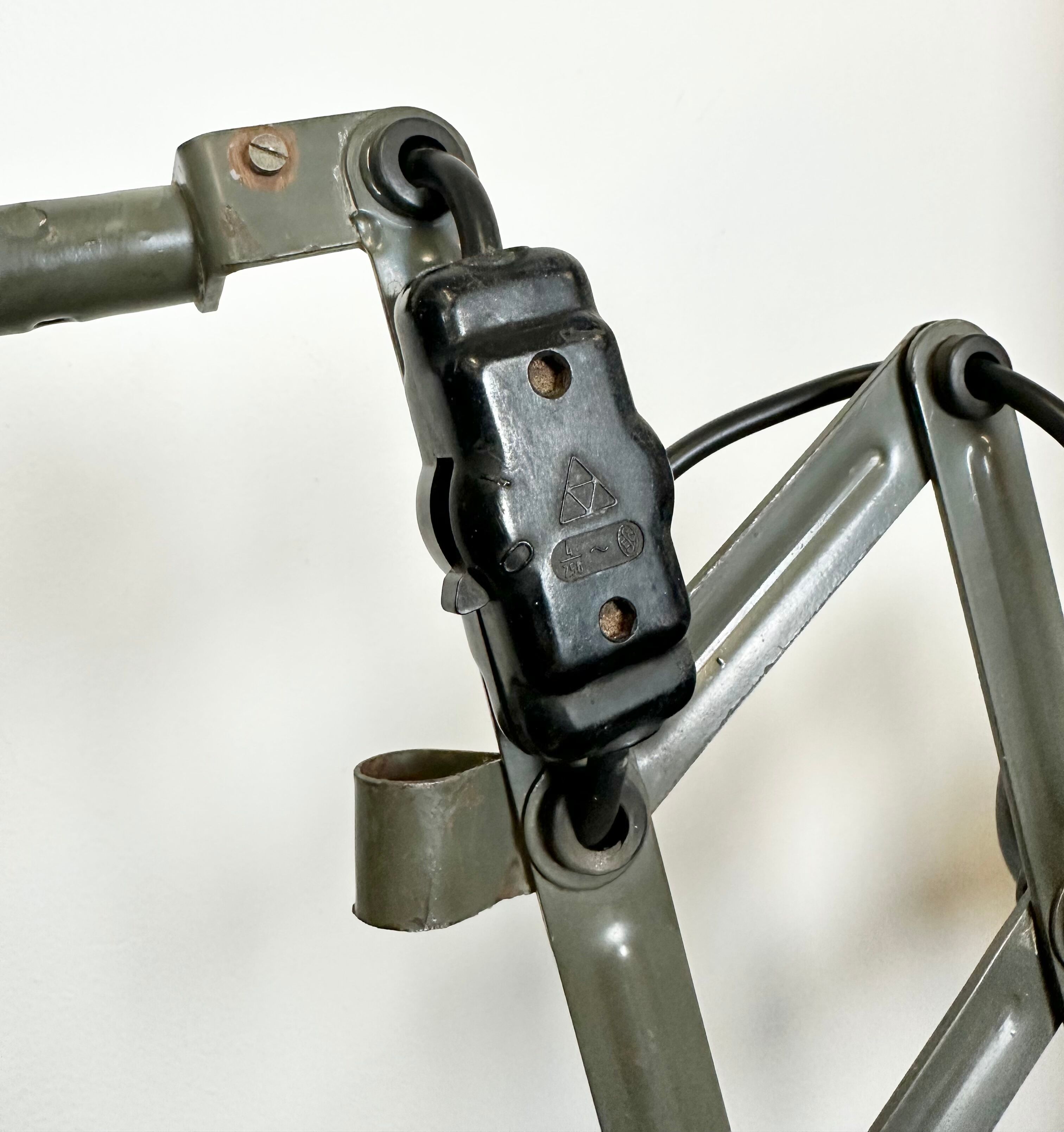 Grey Industrial Scissor Wall Lamp from Elektroinstala, 1960s