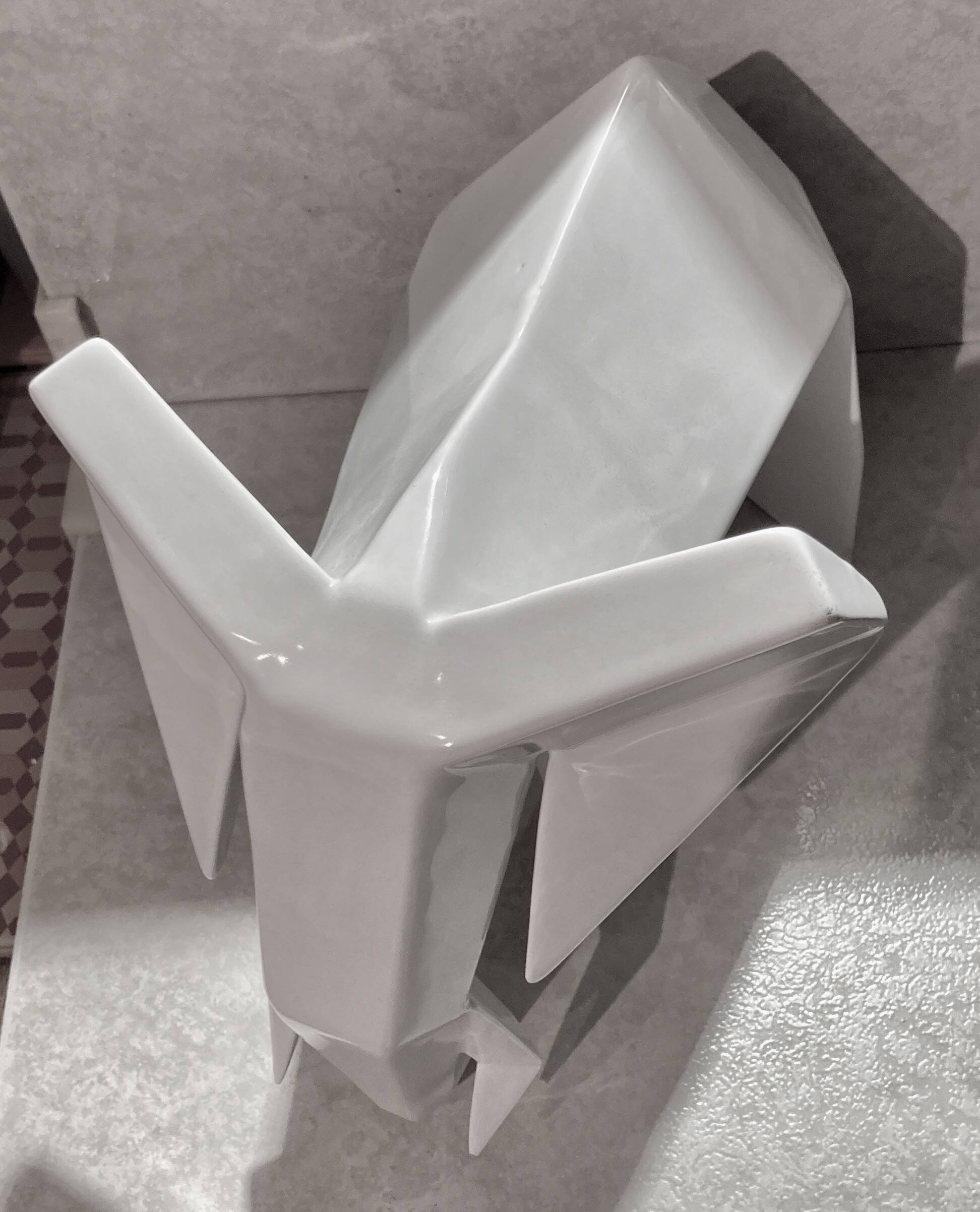 Cubist animal sculpture Ceramic elephant signed Rodrigo Solorzano