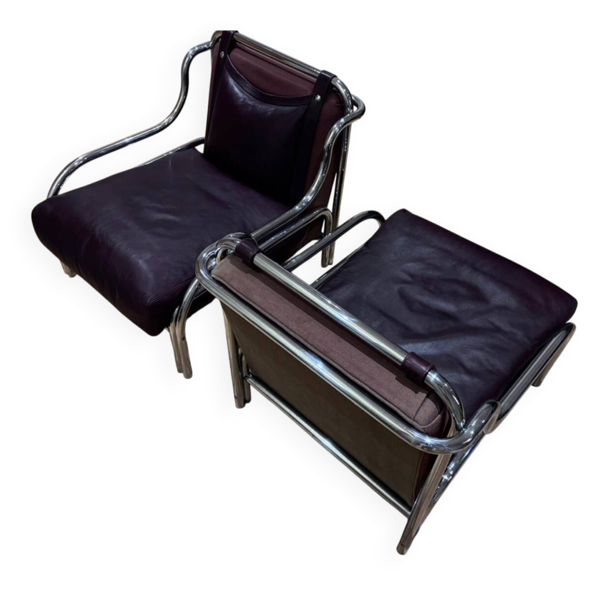 Pair of Gae Aulenti stringa armchairs