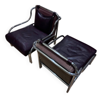 Pair of Gae Aulenti stringa armchairs