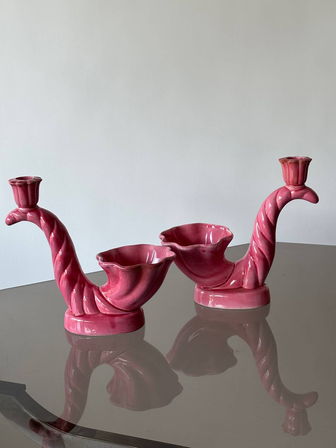 2 vintage Vallauris candlesticks