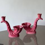 2 vintage Vallauris candlesticks