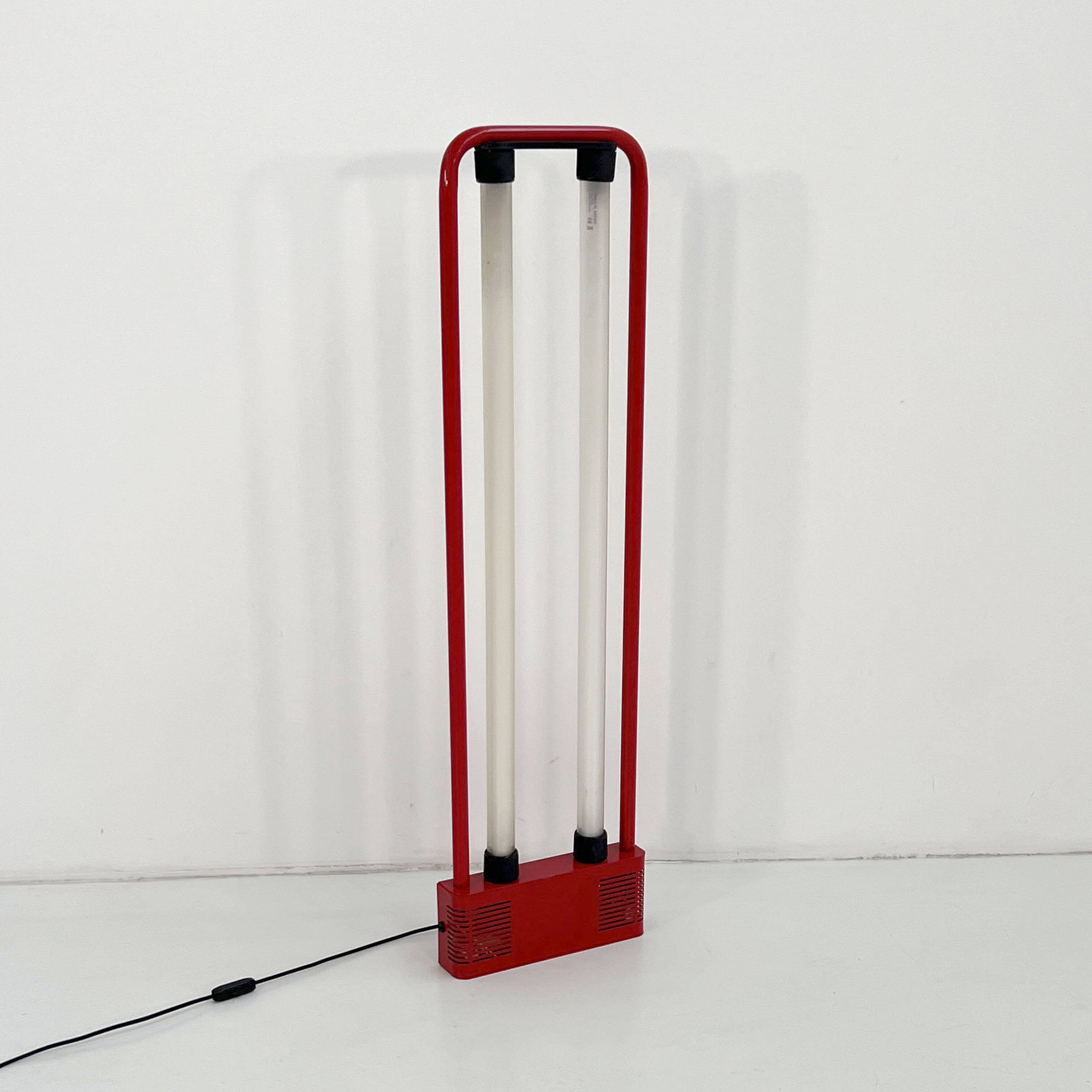 Red floor lamp by Gian N. Gigante for Zerbetto, 1980