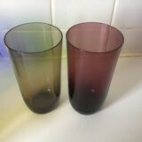 6 colored orangeade glasses