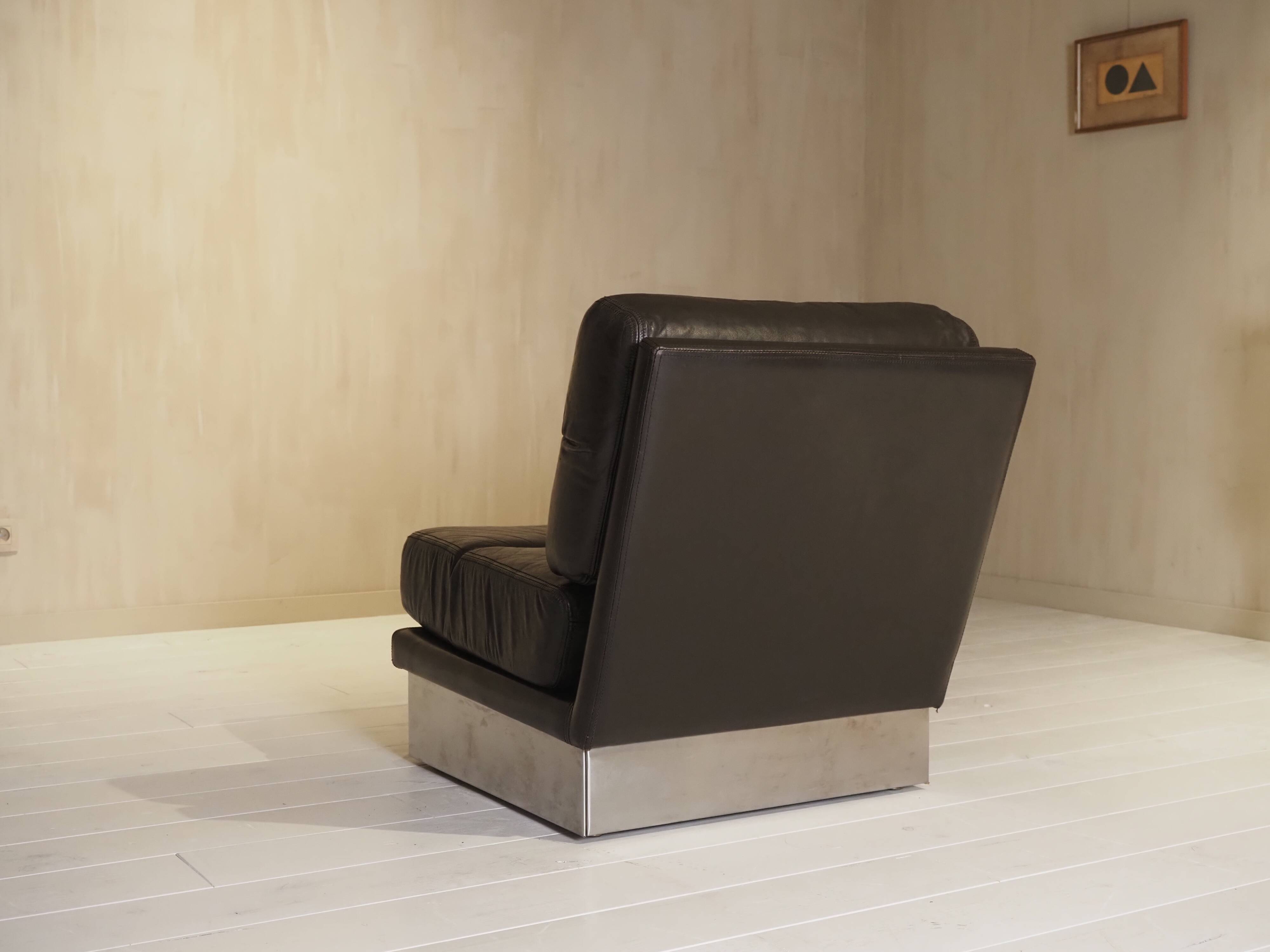 Roche Bobois French lounge chair set from the 1970s