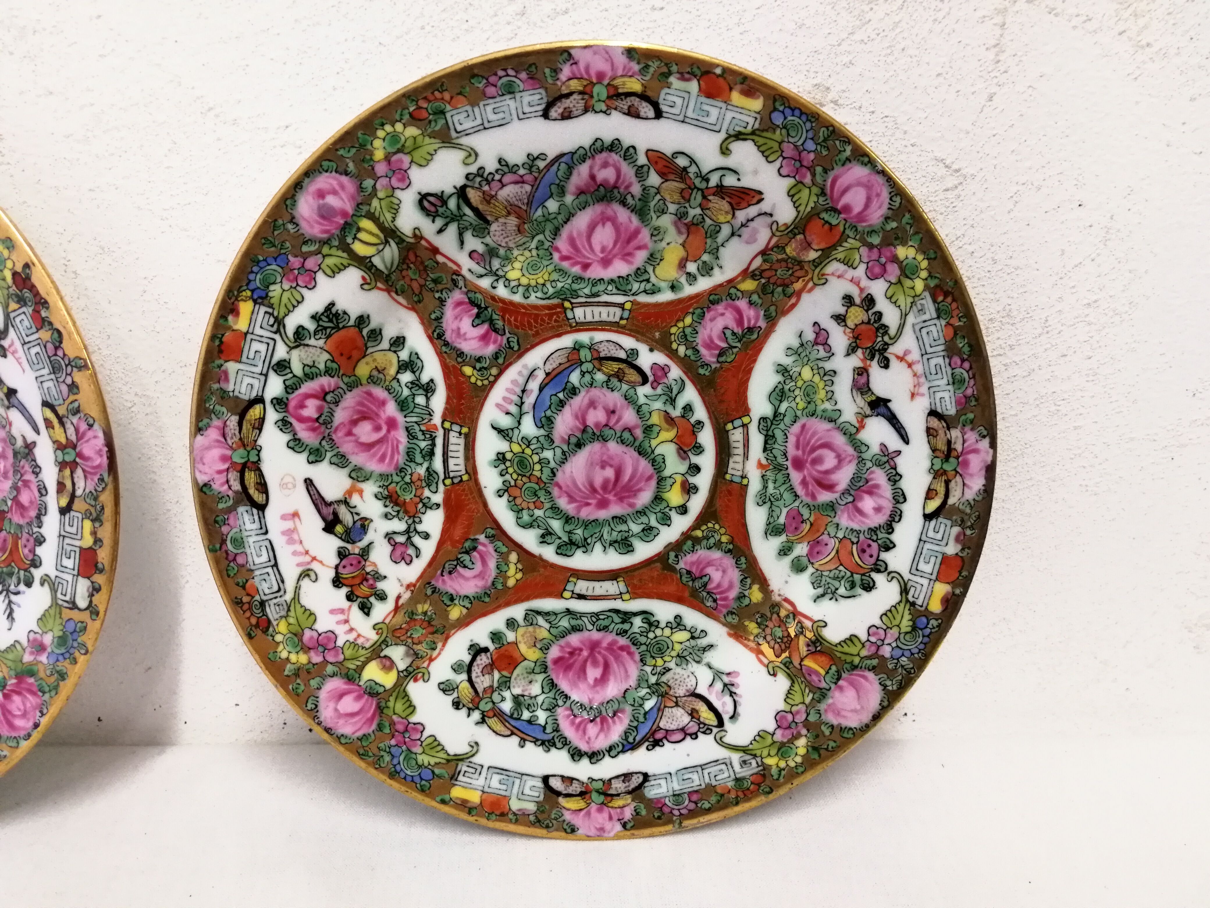 Asian Porcelain Plates Floral Decor