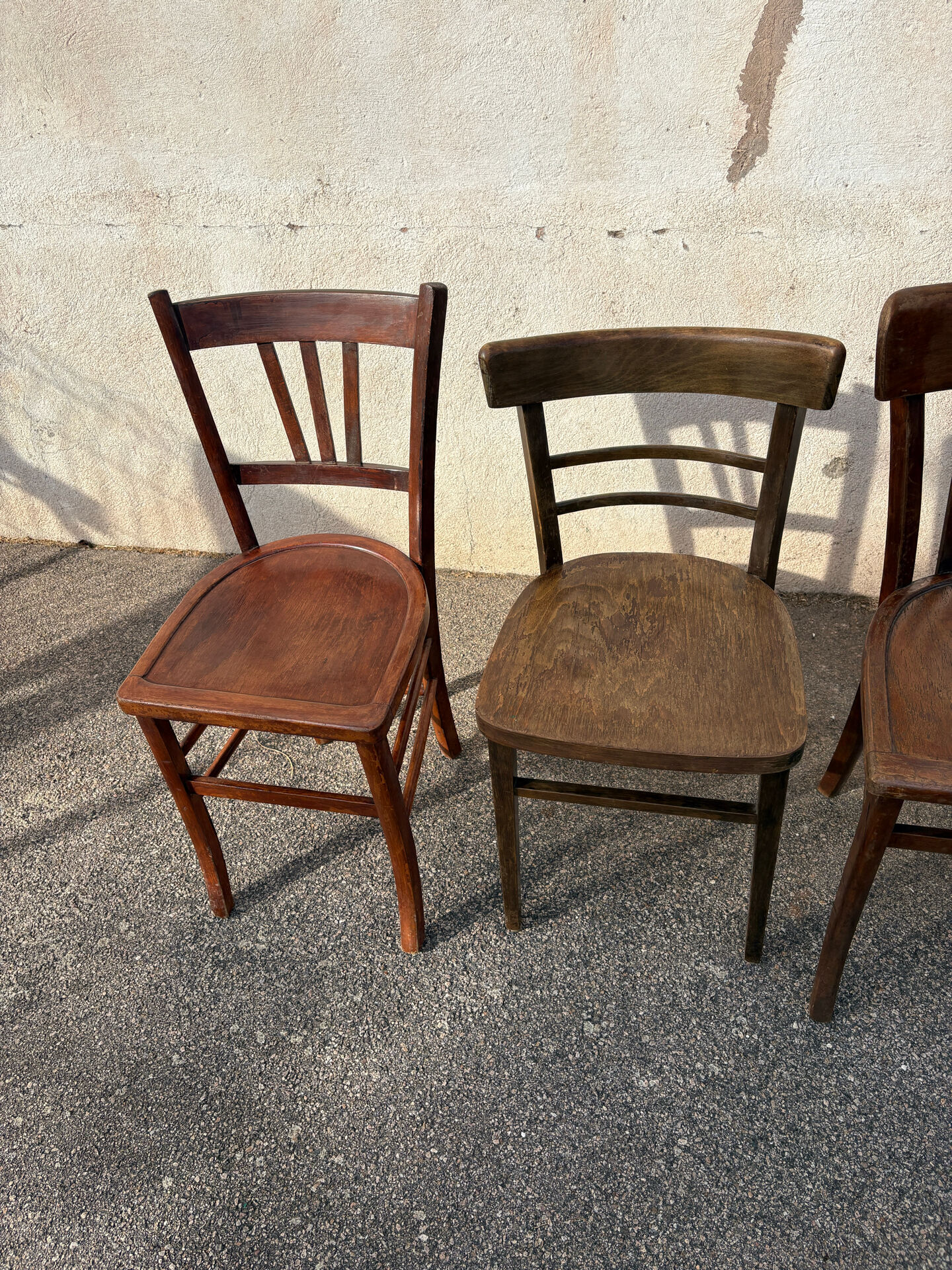Set of 4 dark vintage bistro chairs