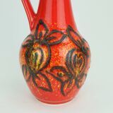 bay keramik 1960's 70's vintage VASE red yellow black lava pattern model 67