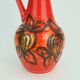 Vase vintage en céramique Bay Keramik des années 1960-70, motif lave rouge jaune noir, modèle 67