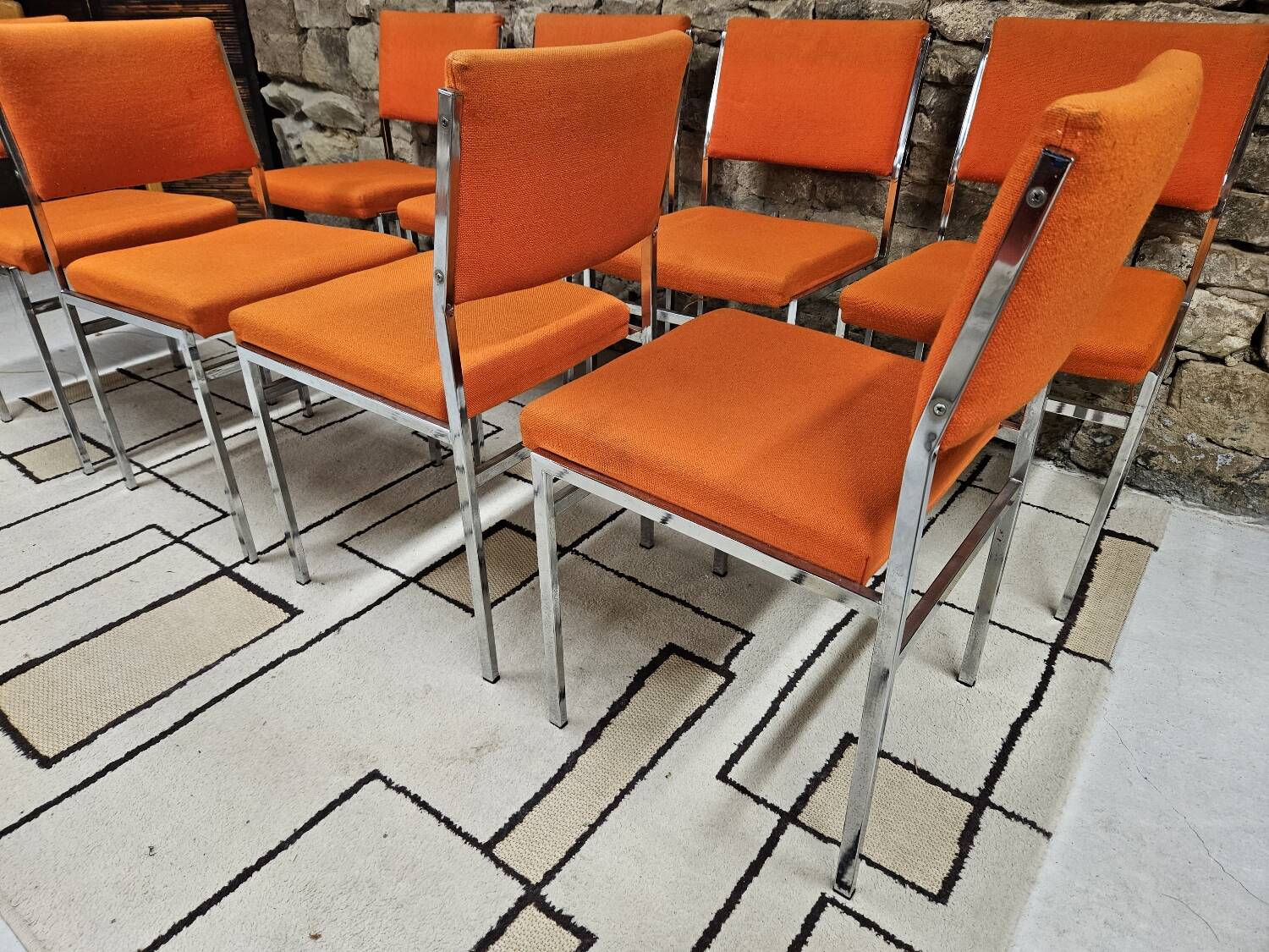 Lot de 8 chaises fauteuil 1970"