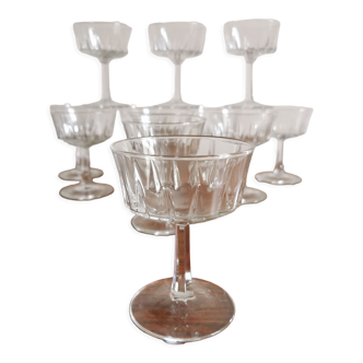12 glasses of Champagne Cristal Art Deco