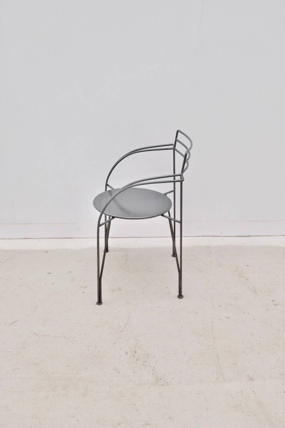 “Silver Moon” chair by Pascal MOURGUE for FERMOB in metal, 1980