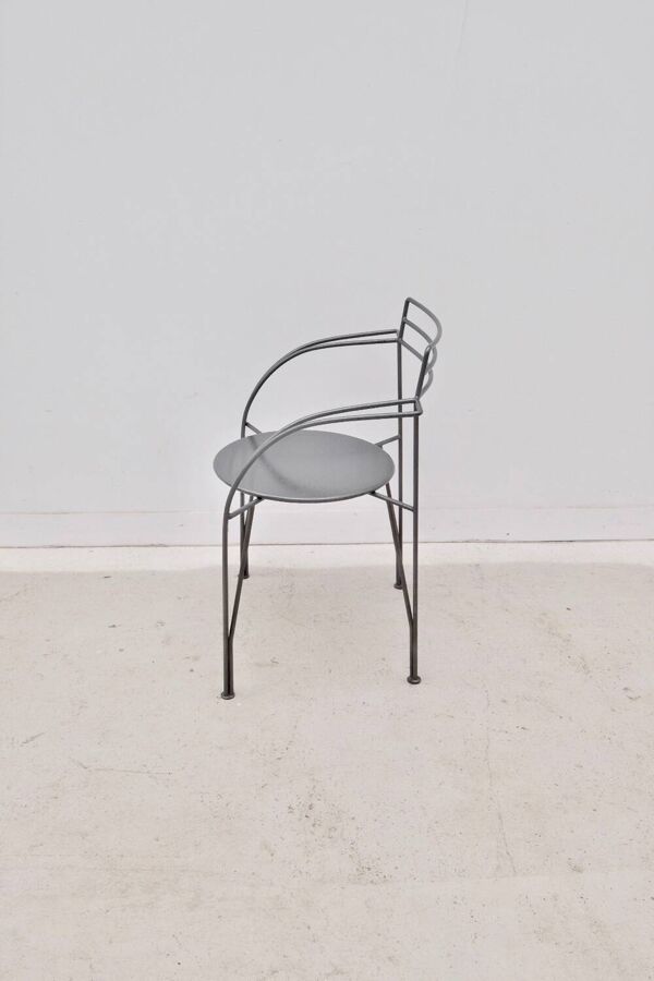 Chaise « Lune d’argent » de Pascal MOURGUE pour FERMOB en métal, 1980