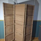 Persian screen triptych rattan bamboo