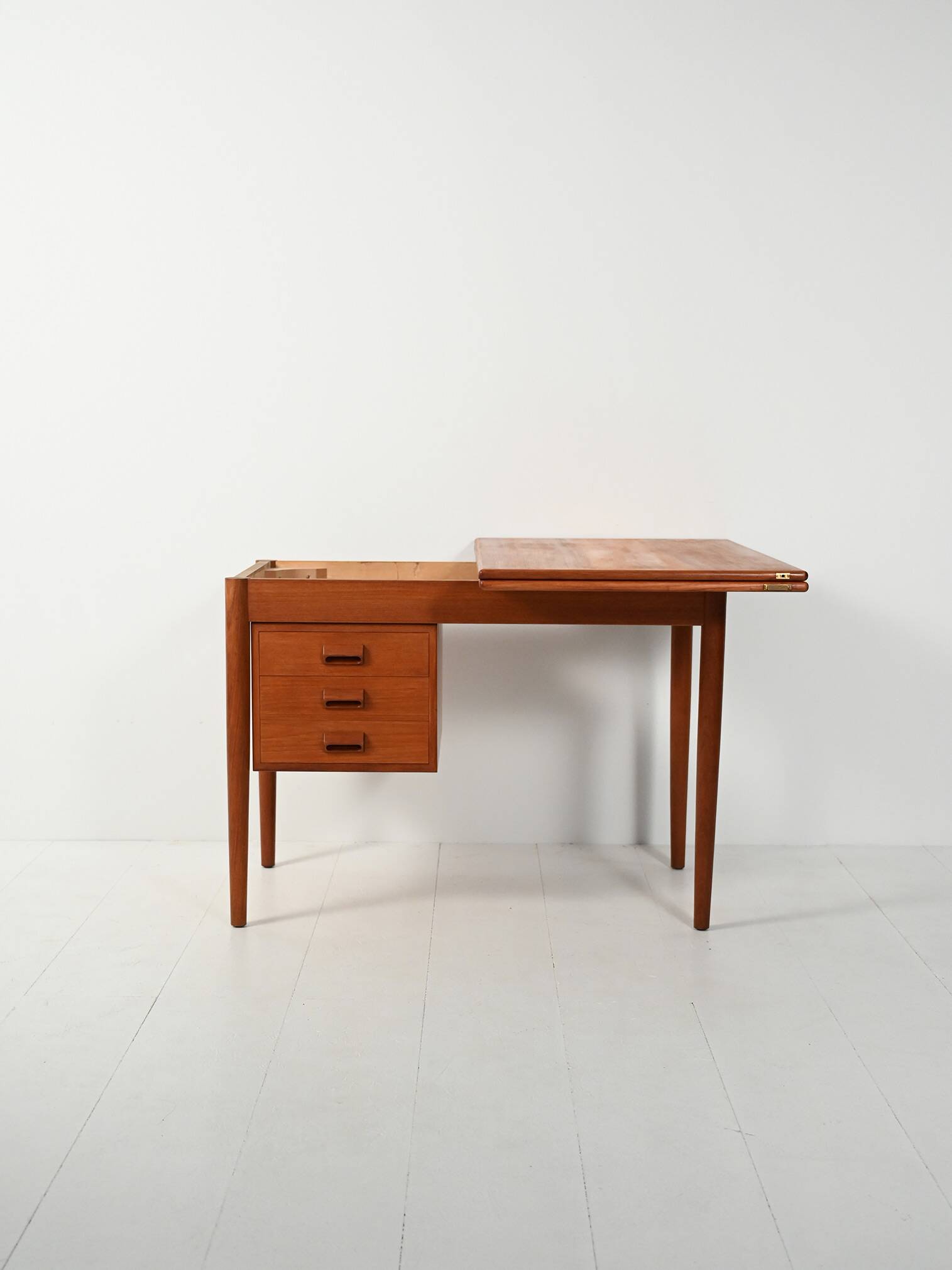 Scandinavian vintage teak flip-top desk