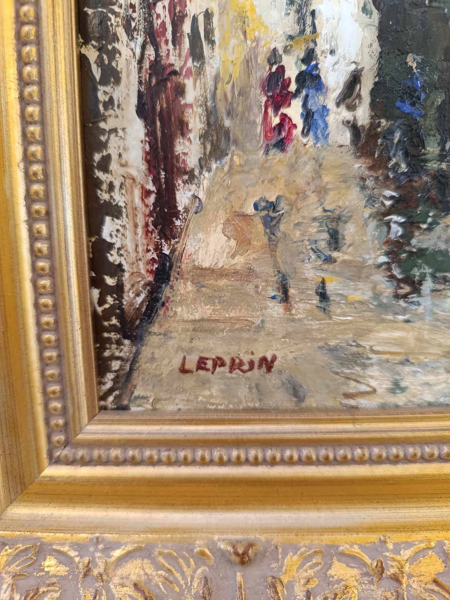 Painting by Leprin - Paris Montmartre rue du Chevalier de la Barre