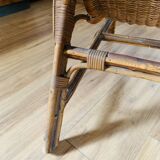 Wicker and rattan armchair