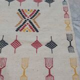 Traditional beige and yellow carpet in pure wool 73x109cm