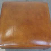 Large square sheepskin leather ottoman