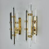 Pair of wall lamps Venini glass from Murano Italy 1970