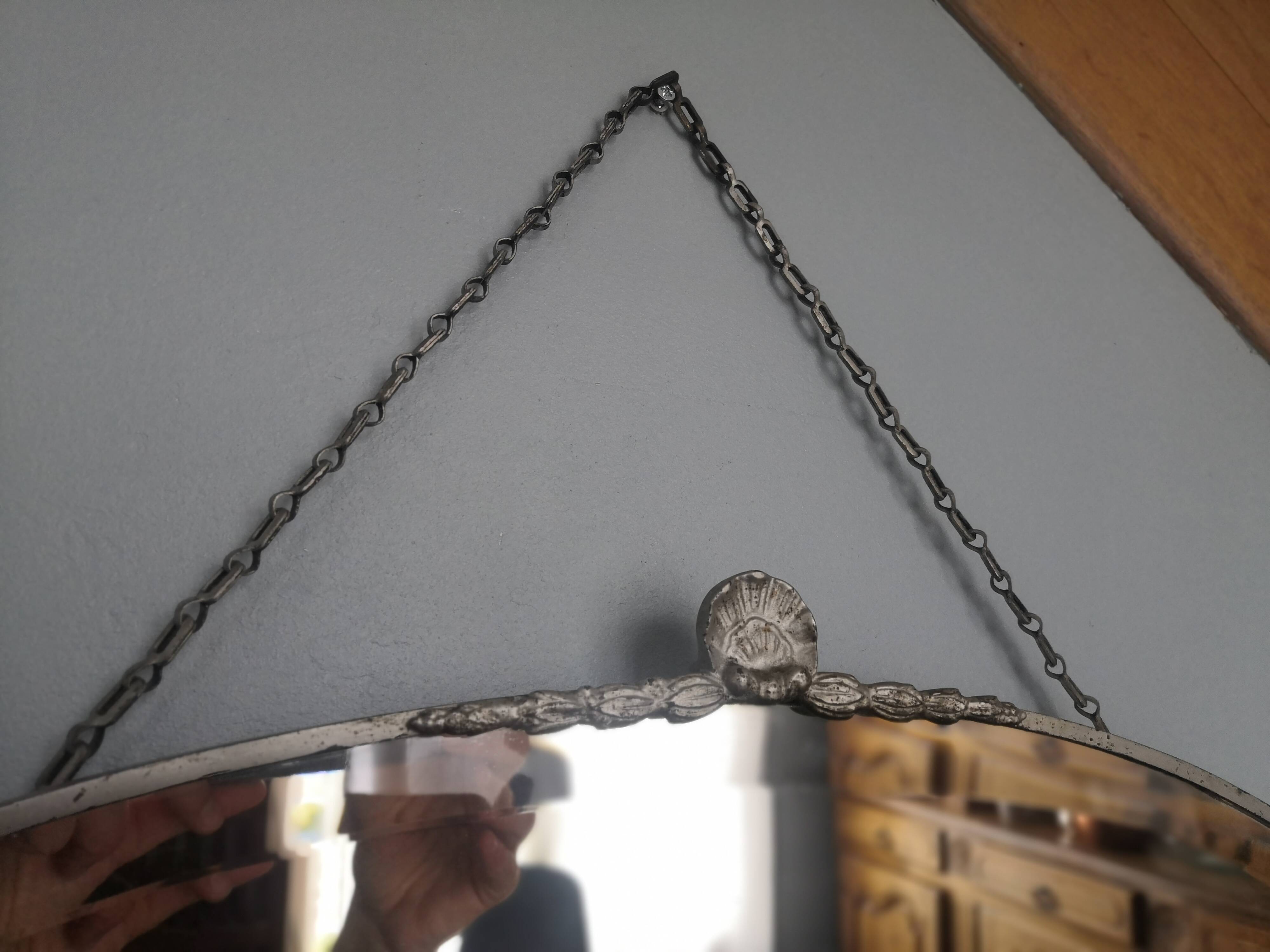 Old bevelled art deco mirror  61x34cm