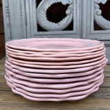 13 vintage powder pink plates
