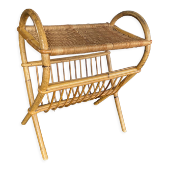 Rattan magazine holder