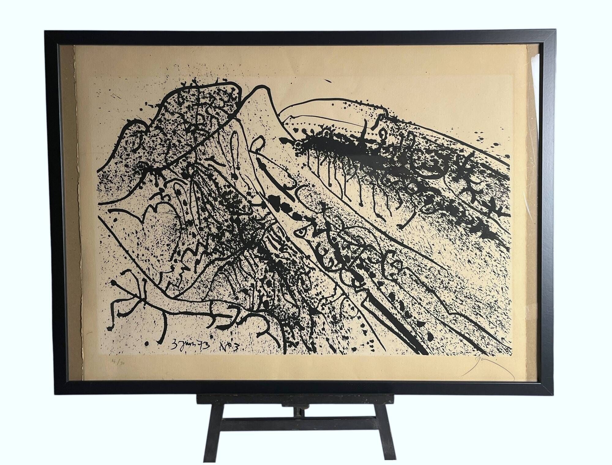 Mario Prassinos, Lithograph Alpilles series 3 dated 1973