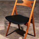 Ensemble de salle à manger complet : 8 chaises Sawbuck CH-29 en teck et table AT 310