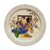 Flat decoration Geishas English earthenware Bretby