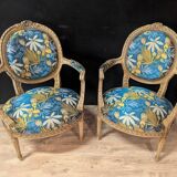 Pair of Louis XVI style armchairs