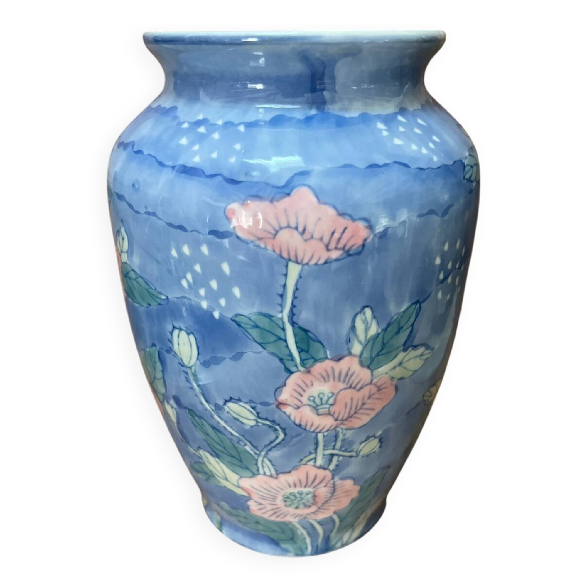 Vintage blue and pink vase