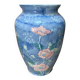 Vase vintage bleu et rose