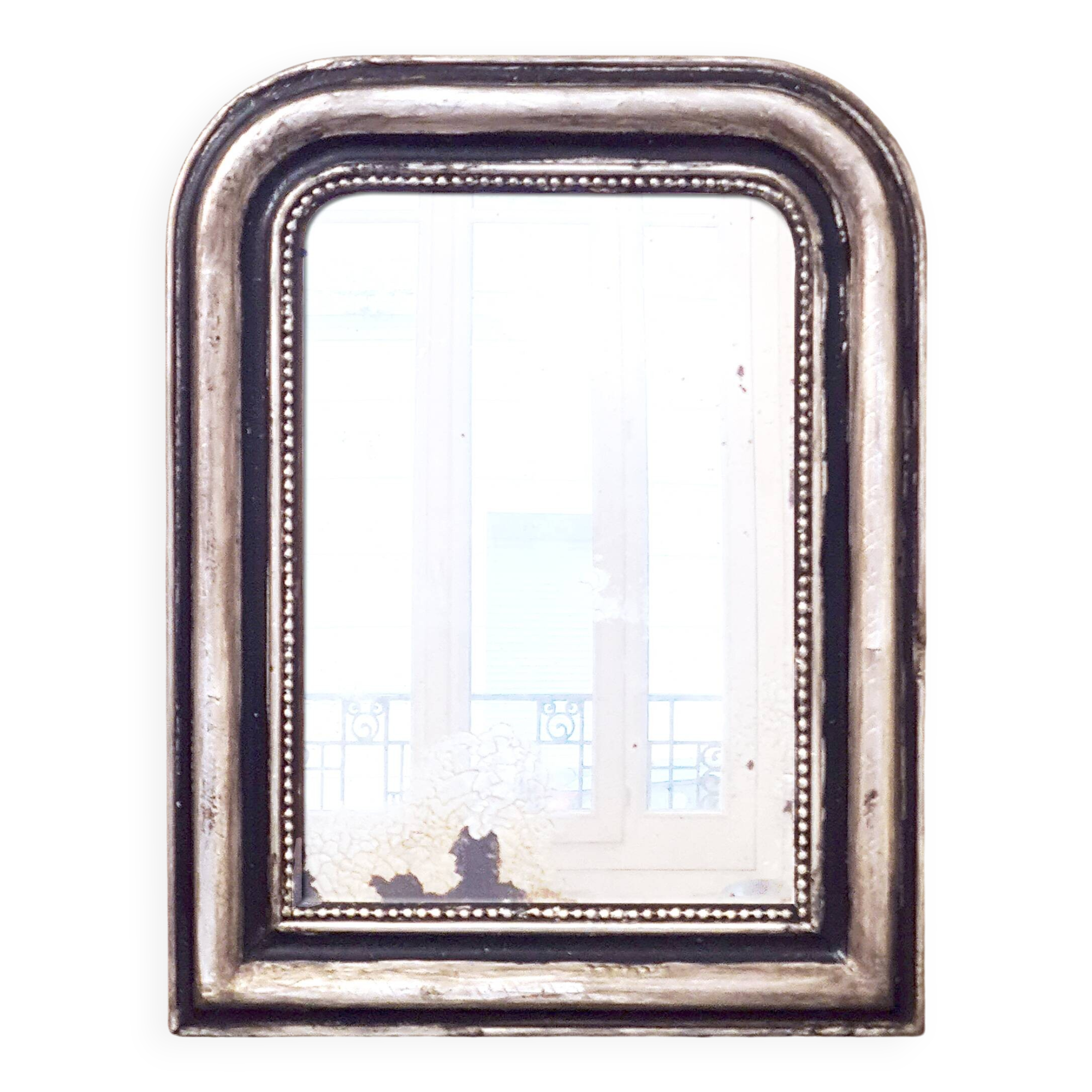 Old Louis Phillipe mirror, silvered with silver leaf.