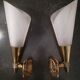 Paire d'appliques en laiton et plexiglas