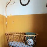 Rattan swan neck cradle circa 1960
