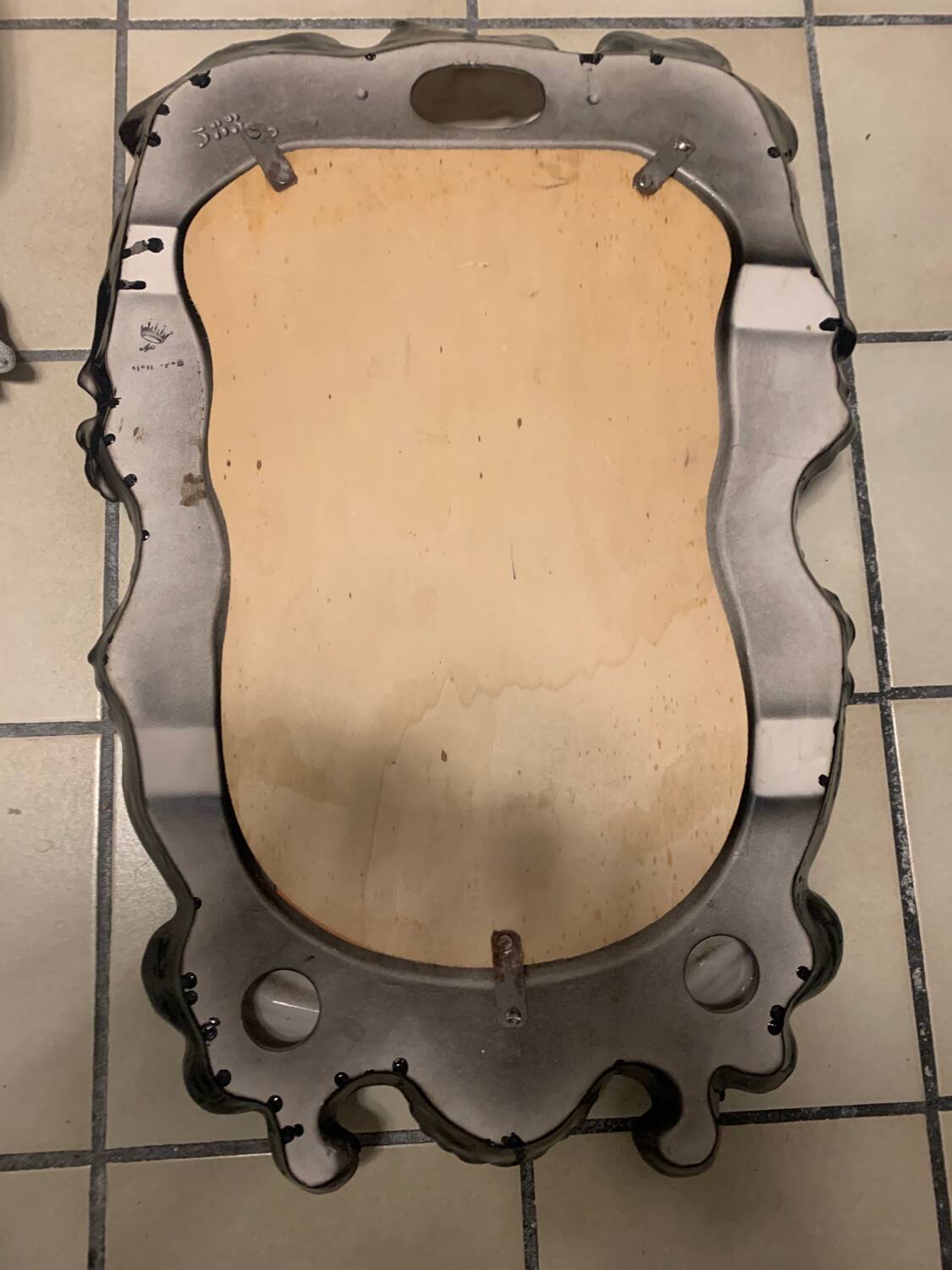 Renovated rococo style porcelain mirror