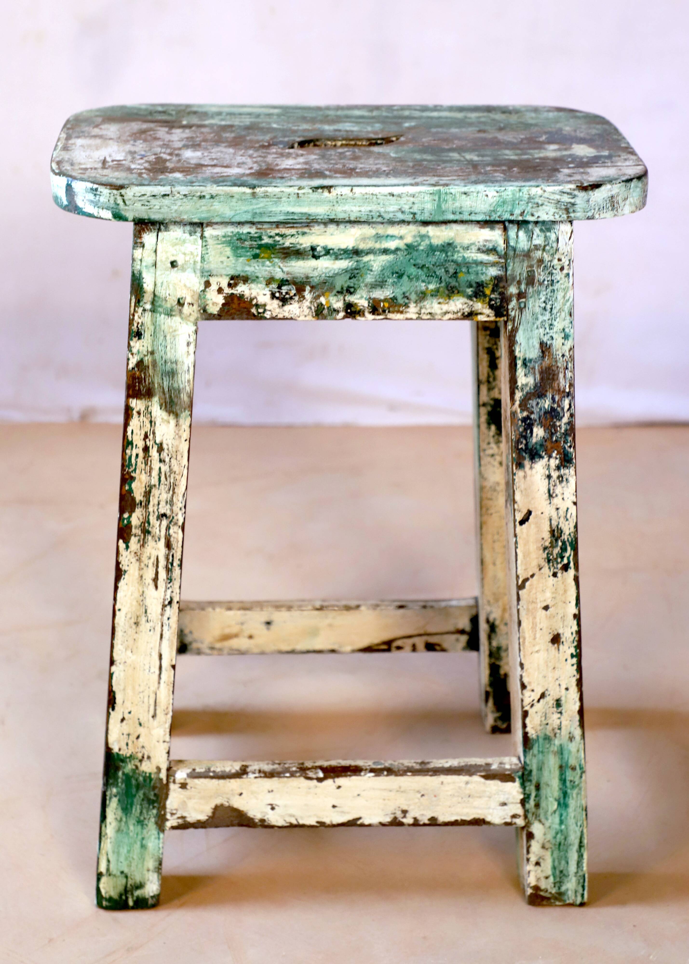 Old Burmese teak workshop stool