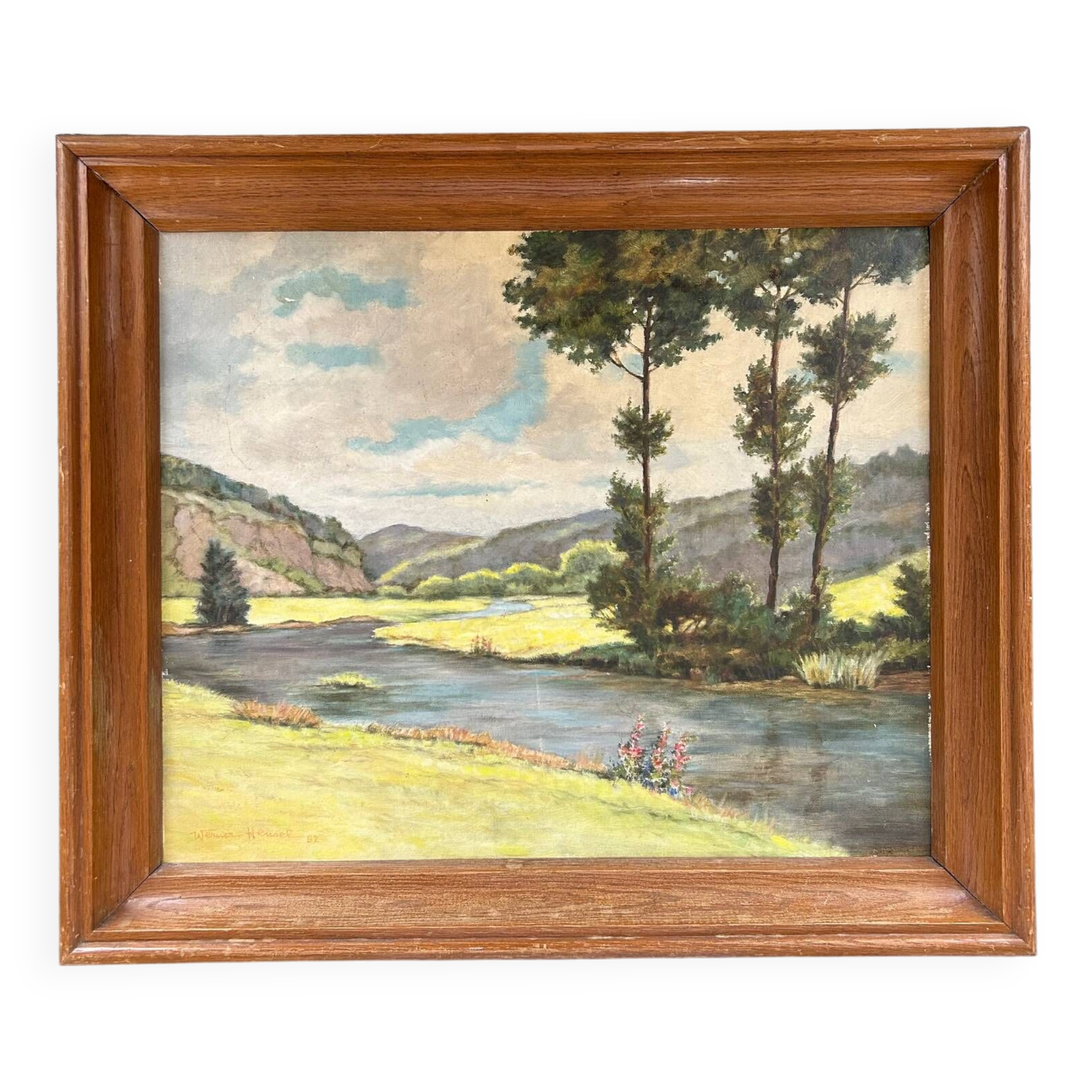 Large old signed painting