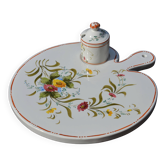 Plateau en céramique italien avec pot