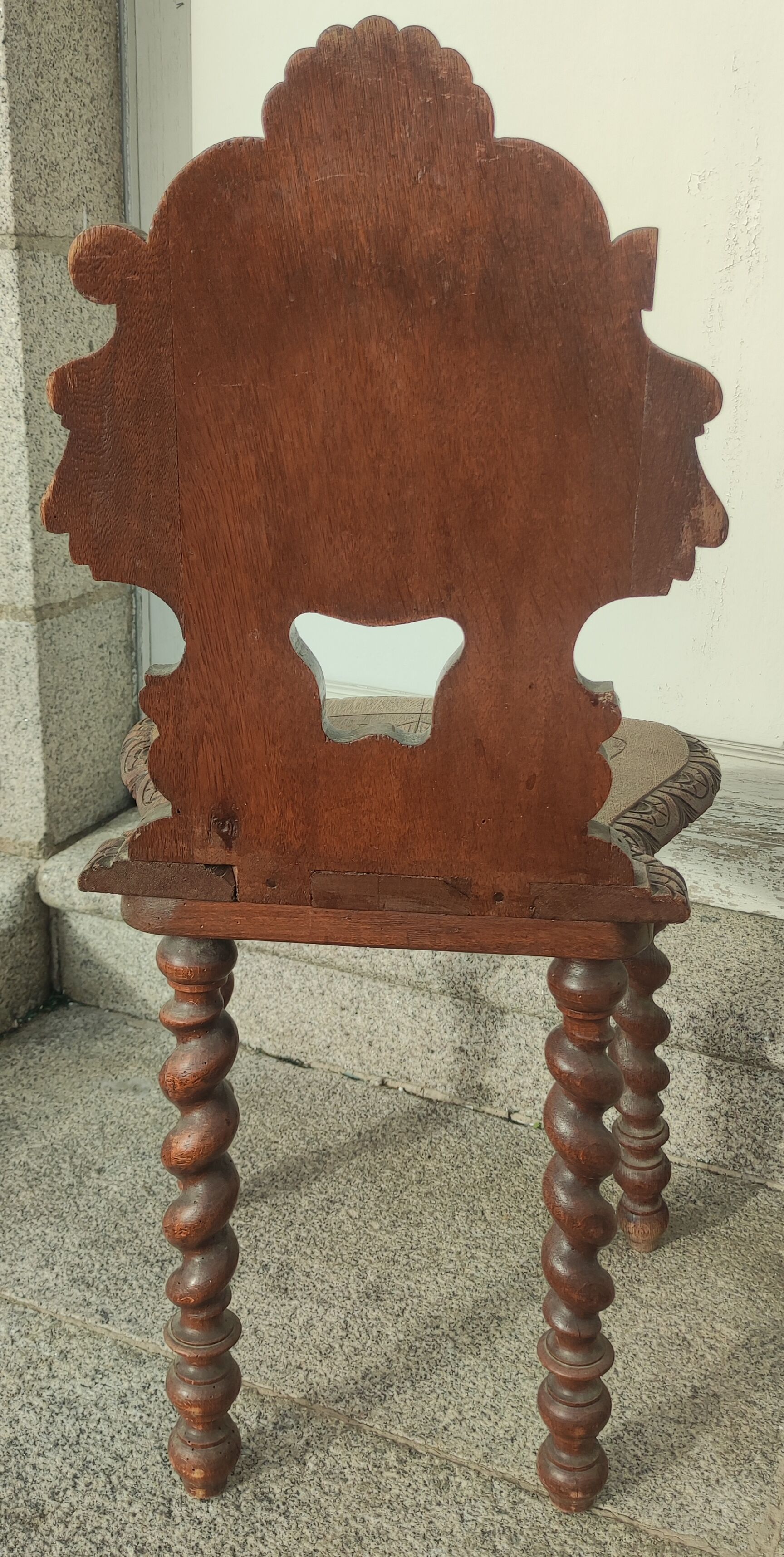 Old carved wooden chair