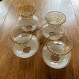 Lot de 4 globes de lustre abats jours en verre, anciens, vintage