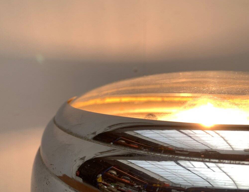 Art Deco table lamp in chrome and glass