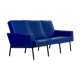 Sofa imitation leather blue and steel, 3 seats, France, circa 1960