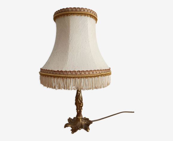 Lampe ancienne de chevet ou bureau en laiton doré | Selency