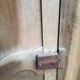 Double antique walnut closet doors